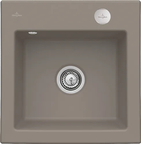 Bild von VILLEROY BOCH Subway 50 S Einbauspüle, inklusive Ablaufgarnitur mit Excenterbetätigung, aus Keramik, 525 x 510 mm, Timber CeramicPlus #331502TR