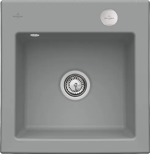 Bild von VILLEROY BOCH Subway 50 S Einbauspüle, inklusive Ablaufgarnitur mit Excenterbetätigung, aus Keramik, 525 x 510 mm, Stone CeramicPlus #331502SL