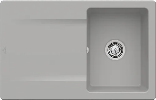 Bild von VILLEROY BOCH Siluet 45 flat flächenbündige Spüle, inklusive Ablaufgarnitur mit Excenterbetätigung, aus TitanCeram, 780 x 490 mm, Fossil CeramicPlus #33342FKD