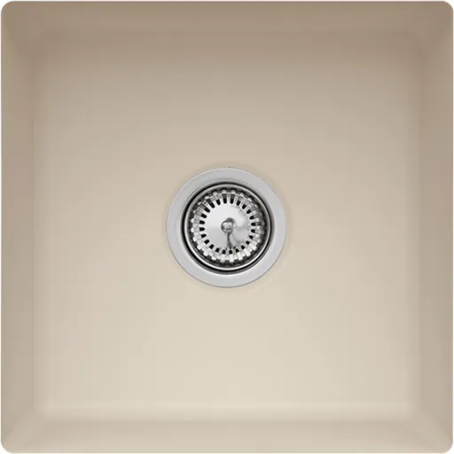 Bild von VILLEROY BOCH Subway 50 SU Unterbauspüle, inklusive Ablaufgarnitur mit Excenterbetätigung, aus Keramik, 440 x 440 mm, Almond CeramicPlus #332502AM