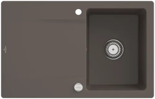 Bild von VILLEROY BOCH Siluet 45 Einbauspüle, inklusive Ablaufgarnitur mit Excenterbetätigung, aus TitanCeram, 800 x 510 mm, Timber CeramicPlus #333402TR
