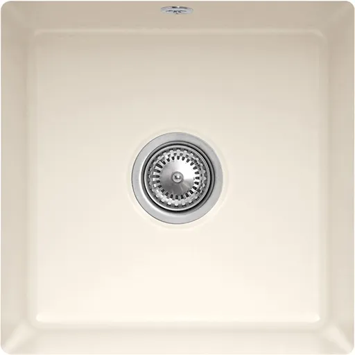 Bild von VILLEROY BOCH Subway 50 SU Unterbauspüle, inklusive Ablaufgarnitur mit Excenterbetätigung, aus Keramik, 440 x 440 mm, Crema CeramicPlus #332502KR