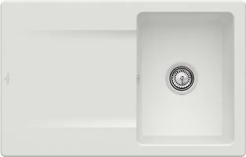 Bild von VILLEROY BOCH Siluet 45 Einbauspüle, inklusive Ablaufgarnitur mit Handbetätigung, aus TitanCeram, 800 x 510 mm, Steam CeramicPlus #333401SM
