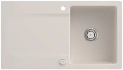 Bild von VILLEROY BOCH Siluet 50 Einbauspüle, inklusive Ablaufgarnitur mit Excenterbetätigung, aus TitanCeram, 900 x 510 mm, Crema CeramicPlus #333502KR