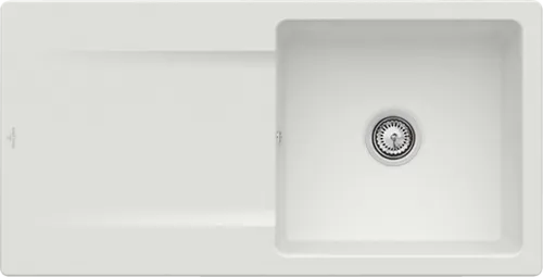 Bild von VILLEROY BOCH Siluet 60 Einbauspüle, inklusive Ablaufgarnitur mit Handbetätigung, aus TitanCeram, 1000 x 510 mm, Steam CeramicPlus #333601SM