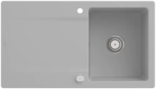 Bild von VILLEROY BOCH Siluet 50 Einbauspüle, inklusive Ablaufgarnitur mit Excenterbetätigung, aus TitanCeram, 900 x 510 mm, Steam CeramicPlus #333502SM