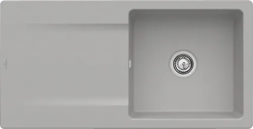 Bild von VILLEROY BOCH Siluet 60 flat flächenbündige Spüle, inklusive Ablaufgarnitur mit Handbetätigung, aus TitanCeram, 980 x 490 mm, Fossil CeramicPlus #33361FKD