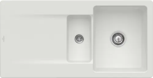 Bild von VILLEROY BOCH Siluet 60 R Einbauspüle, inklusive Ablaufgarnitur mit Handbetätigung, aus TitanCeram, 1000 x 510 mm, Steam CeramicPlus #333701SM