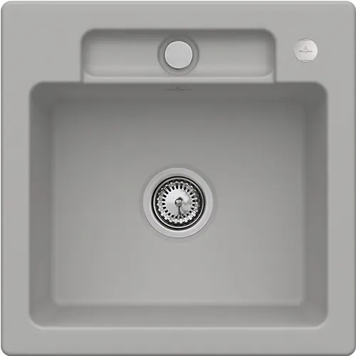 Bild von VILLEROY BOCH Siluet 50 S Einbauspüle, inklusive Ablaufgarnitur mit Excenterbetätigung, aus TitanCeram, 510 x 510 mm, Fossil CeramicPlus #334502KD