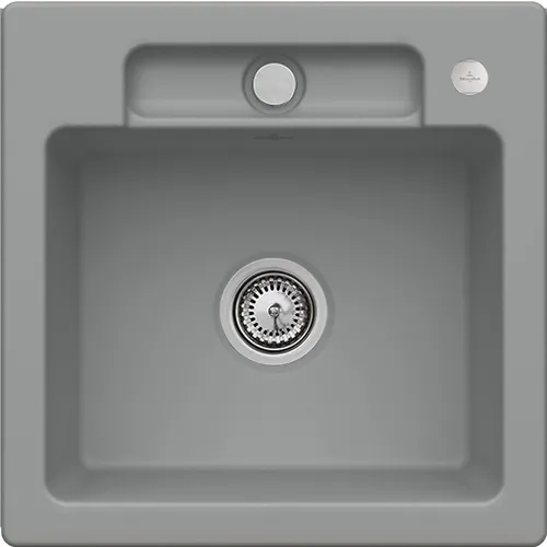 Bild von VILLEROY BOCH Siluet 50 S Einbauspüle, inklusive Ablaufgarnitur mit Excenterbetätigung, aus TitanCeram, 510 x 510 mm, Stone CeramicPlus #334502SL