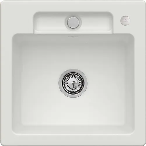 Bild von VILLEROY BOCH Siluet 50 S Einbauspüle, inklusive Ablaufgarnitur mit Excenterbetätigung, aus TitanCeram, 510 x 510 mm, Steam CeramicPlus #334502SM