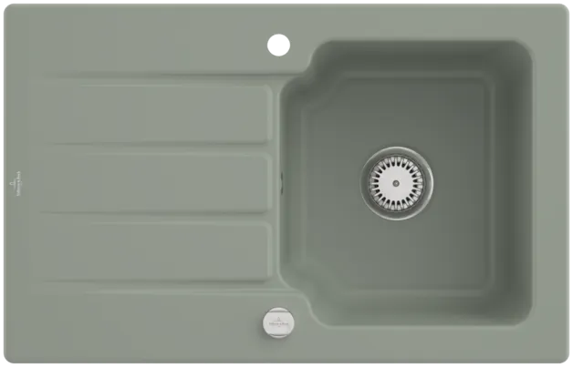 Bild von VILLEROY BOCH Architectura 45 Einbauspüle, inklusive Ablaufgarnitur mit Excenterbetätigung, aus Keramik, 800 x 510 mm, Morning Green CeramicPlus #334002R8