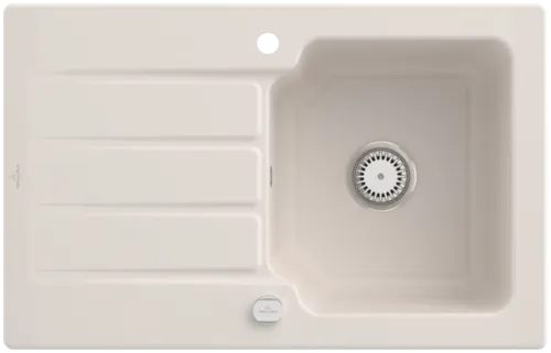 Bild von VILLEROY BOCH Architectura 45 Einbauspüle, inklusive Ablaufgarnitur mit Excenterbetätigung, aus Keramik, 800 x 510 mm, Crema CeramicPlus #334002KR