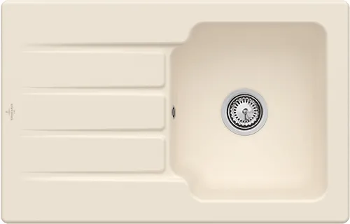 Bild von VILLEROY BOCH Architectura 45 Einbauspüle, inklusive Ablaufgarnitur mit Handbetätigung, aus Keramik, 800 x 510 mm, Ivory CeramicPlus #334001FU
