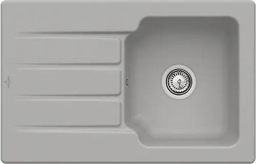 Bild von VILLEROY BOCH Architectura 45 Einbauspüle, inklusive Ablaufgarnitur mit Handbetätigung, aus Keramik, 800 x 510 mm, Fossil CeramicPlus #334001KD