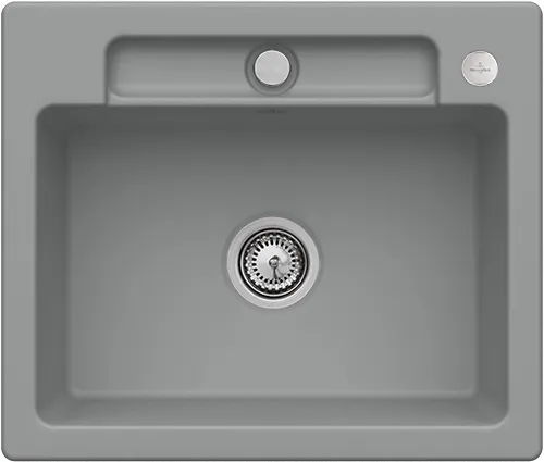 Bild von VILLEROY BOCH Siluet 60 S Einbauspüle, inklusive Ablaufgarnitur mit Excenterbetätigung, aus TitanCeram, 600 x 510 mm, Stone CeramicPlus #334602SL