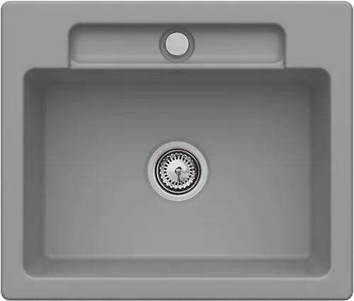 Bild von VILLEROY BOCH Siluet 60 S Einbauspüle, inklusive Ablaufgarnitur mit Handbetätigung, aus TitanCeram, 600 x 510 mm, Stone CeramicPlus #334601SL