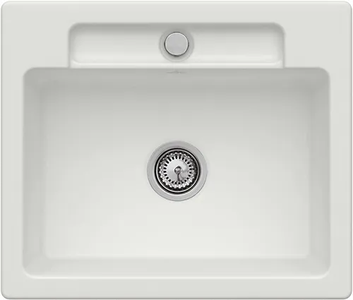 Bild von VILLEROY BOCH Siluet 60 S Einbauspüle, inklusive Ablaufgarnitur mit Handbetätigung, aus TitanCeram, 600 x 510 mm, Steam CeramicPlus #334601SM