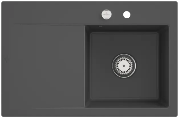 Obrázek VILLEROY BOCH Subway Style 45 Built-in sink, included Waste system pop-up, of Ceramic, 780 x 510 mm, Graphite CeramicPlus #334702I4