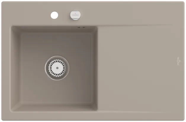 Obrázek VILLEROY BOCH Subway Style 45 Built-in sink, included Waste system pop-up, of Ceramic, 780 x 510 mm, Almond CeramicPlus #334802AM