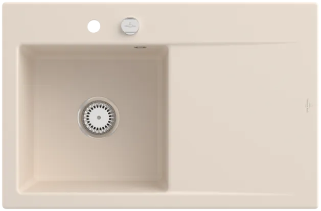 Obrázek VILLEROY BOCH Subway Style 45 Built-in sink, included Waste system pop-up, of Ceramic, 780 x 510 mm, Ivory CeramicPlus #334802FU