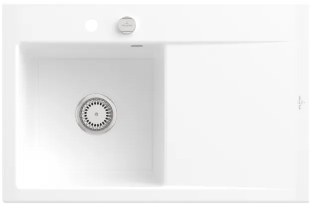 Obrázek VILLEROY BOCH Subway Style 45 Built-in sink, included Waste system pop-up, of Ceramic, 780 x 510 mm, Snow White CeramicPlus #334802KG