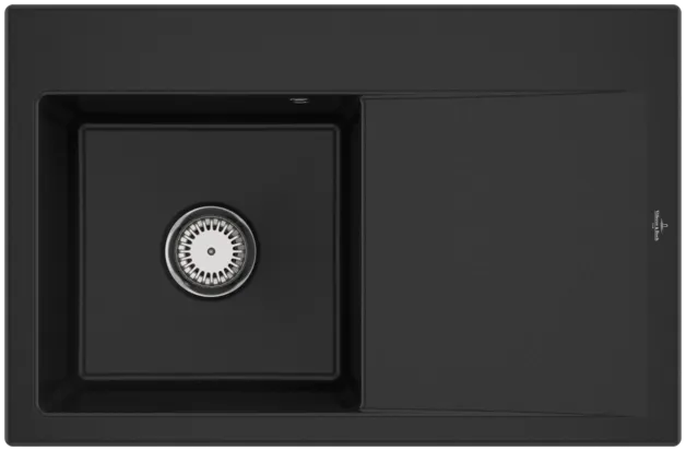 Bild von VILLEROY BOCH Subway Style 45 Einbauspüle, inklusive Ablaufgarnitur mit Handbetätigung, aus Keramik, 780 x 510 mm, Chromite CeramicPlus #334801J0