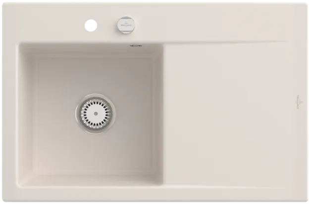 Obrázek VILLEROY BOCH Subway Style 45 Built-in sink, included Waste system pop-up, of Ceramic, 780 x 510 mm, Crema CeramicPlus #334802KR