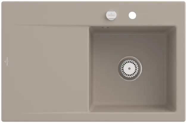 Obrázek VILLEROY BOCH Subway Style 45 Built-in sink, included Waste system pop-up, of Ceramic, 780 x 510 mm, Almond CeramicPlus #334702AM