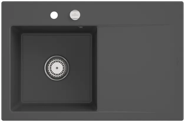 Obrázek VILLEROY BOCH Subway Style 45 Built-in sink, included Waste system pop-up, of Ceramic, 780 x 510 mm, Graphite CeramicPlus #334802I4