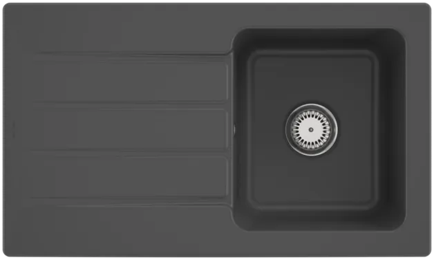 Bild von VILLEROY BOCH Architectura 50 Einbauspüle, inklusive Ablaufgarnitur mit Handbetätigung, aus Keramik, 860 x 510 mm, Graphite CeramicPlus #335001I4