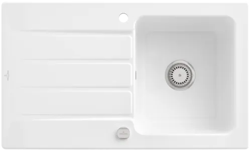 Bild von VILLEROY BOCH Architectura 50 Einbauspüle, inklusive Ablaufgarnitur mit Excenterbetätigung, aus Keramik, 860 x 510 mm, Snow White CeramicPlus #335002KG