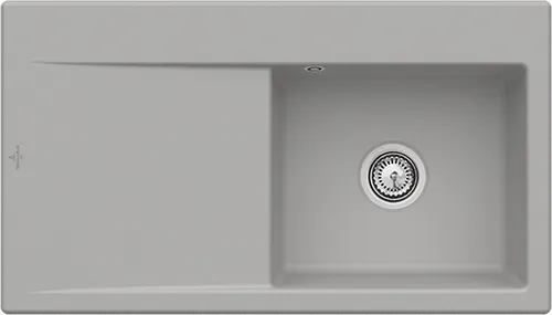 Bild von VILLEROY BOCH Subway Style 50 Einbauspüle, inklusive Ablaufgarnitur mit Handbetätigung, aus Keramik, 900 x 510 mm, Fossil CeramicPlus #335101KD