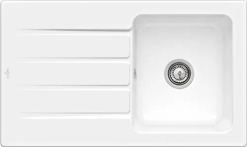 Bild von VILLEROY BOCH Architectura 50 Einbauspüle, inklusive Ablaufgarnitur mit Handbetätigung, aus Keramik, 860 x 510 mm, Snow White CeramicPlus #335001KG