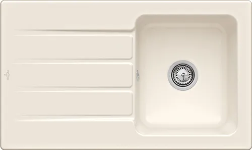 Bild von VILLEROY BOCH Architectura 50 Einbauspüle, inklusive Ablaufgarnitur mit Handbetätigung, aus Keramik, 860 x 510 mm, Crema CeramicPlus #335001KR