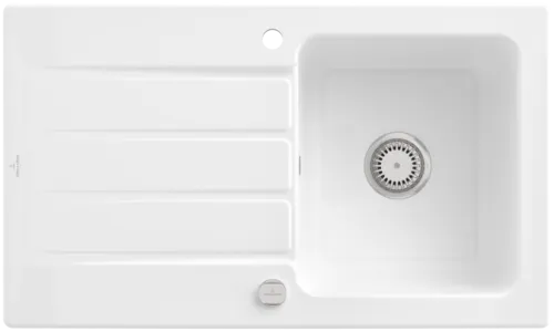 Bild von VILLEROY BOCH Architectura 50 Einbauspüle, inklusive Ablaufgarnitur mit Excenterbetätigung, aus Keramik, 860 x 510 mm, Weiß Alpin CeramicPlus #335002R1