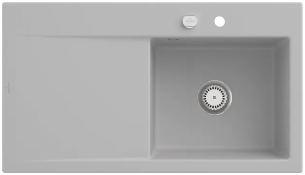 Bild von VILLEROY BOCH Subway Style 50 Einbauspüle, inklusive Ablaufgarnitur mit Excenterbetätigung, aus Keramik, 900 x 510 mm, Steam CeramicPlus #335102SM
