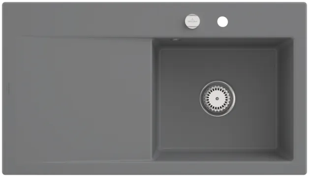 Bild von VILLEROY BOCH Subway Style 50 Einbauspüle, inklusive Ablaufgarnitur mit Excenterbetätigung, aus Keramik, 900 x 510 mm, Stone CeramicPlus #335102SL