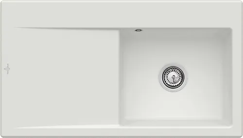 Bild von VILLEROY BOCH Subway Style 50 Einbauspüle, inklusive Ablaufgarnitur mit Handbetätigung, aus Keramik, 900 x 510 mm, Steam CeramicPlus #335101SM