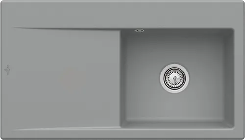 Bild von VILLEROY BOCH Subway Style 50 Einbauspüle, inklusive Ablaufgarnitur mit Handbetätigung, aus Keramik, 900 x 510 mm, Stone CeramicPlus #335101SL