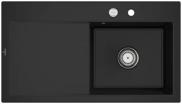 Obrázek VILLEROY BOCH Subway Style 50 Built-in sink, included Waste system pop-up, of Ceramic, 900 x 510 mm, Chromit CeramicPlus #335102J0