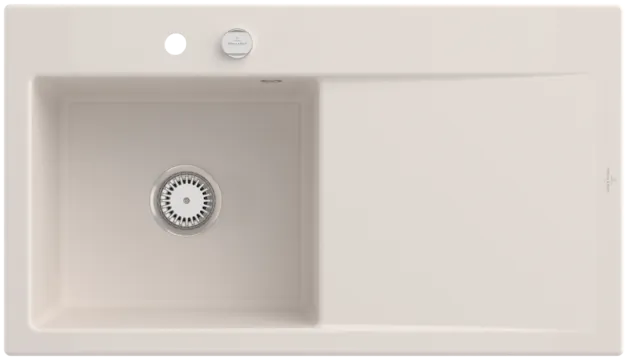 Obrázek VILLEROY BOCH Subway Style 50 Built-in sink, included Waste system pop-up, of Ceramic, 900 x 510 mm, Crema CeramicPlus #335202KR