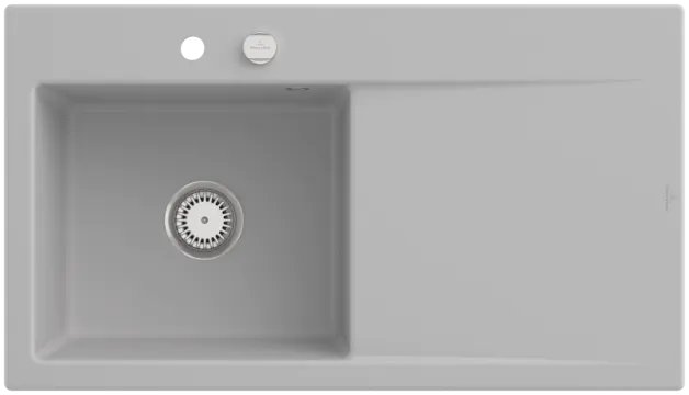 Bild von VILLEROY BOCH Subway Style 50 Einbauspüle, inklusive Ablaufgarnitur mit Excenterbetätigung, aus Keramik, 900 x 510 mm, Steam CeramicPlus #335202SM
