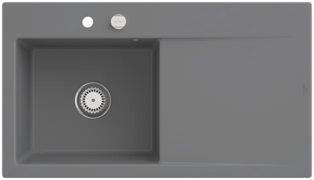 Bild von VILLEROY BOCH Subway Style 50 Einbauspüle, inklusive Ablaufgarnitur mit Excenterbetätigung, aus Keramik, 900 x 510 mm, Stone CeramicPlus #335202SL