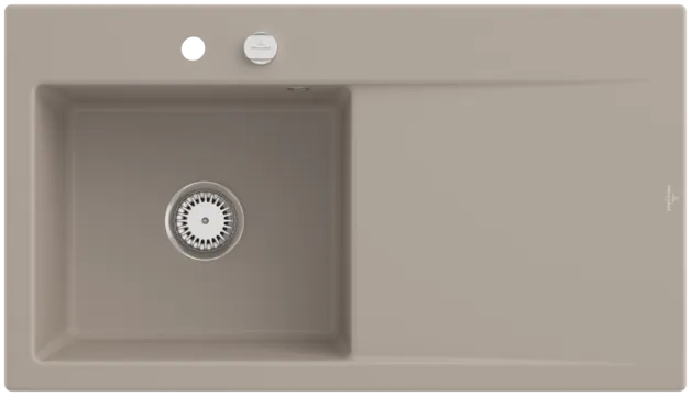 Obrázek VILLEROY BOCH Subway Style 50 Built-in sink, included Waste system pop-up, of Ceramic, 900 x 510 mm, Almond CeramicPlus #335202AM