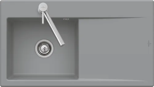 Bild von VILLEROY BOCH Subway Style 50 Einbauspüle, inklusive Ablaufgarnitur mit Handbetätigung, aus Keramik, 900 x 510 mm, Stone CeramicPlus #335201SL