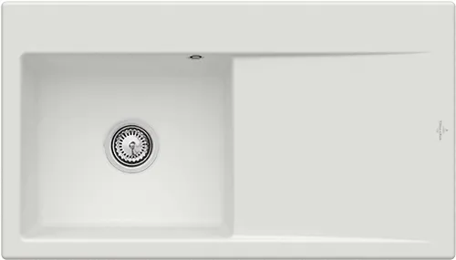 Bild von VILLEROY BOCH Subway Style 50 Einbauspüle, inklusive Ablaufgarnitur mit Handbetätigung, aus Keramik, 900 x 510 mm, Steam CeramicPlus #335201SM