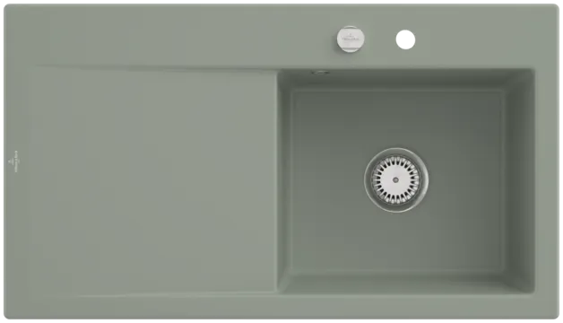 Obrázek VILLEROY BOCH Subway Style 50 Built-in sink, included Waste system pop-up, of Ceramic, 900 x 510 mm, Morning Green CeramicPlus #335102R8