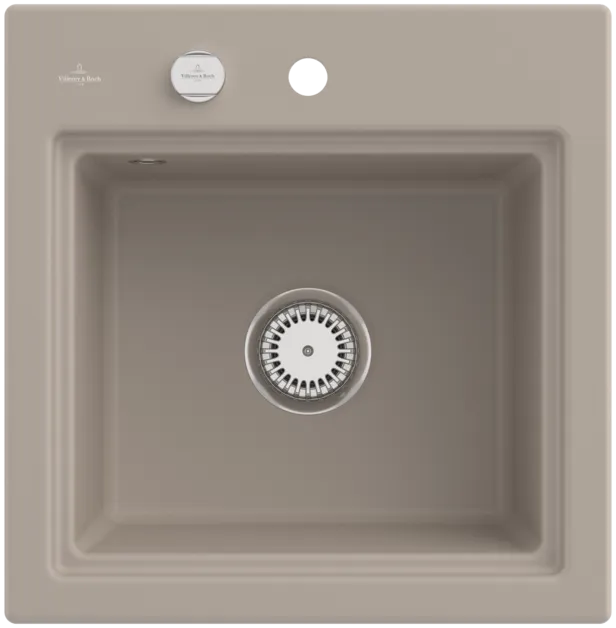 Obrázek VILLEROY BOCH Subway Style 50 S Built-in sink, included Waste system pop-up, Draining rack, of Ceramic, 500 x 510 mm, Almond CeramicPlus #335502AM