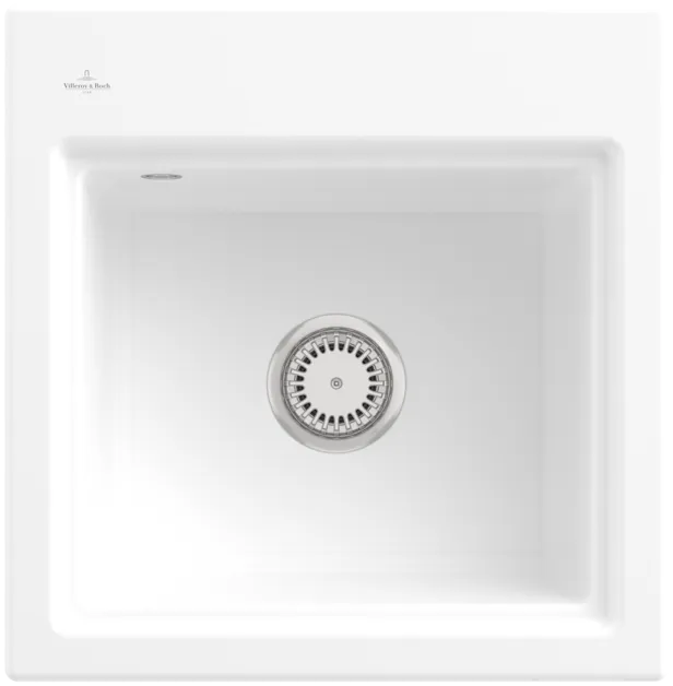 Obrázek VILLEROY BOCH Subway Style 50 S Built-in sink, included Waste system hand-operated, Draining rack, of Ceramic, 500 x 510 mm, Stone White CeramicPlus #335A01RW
